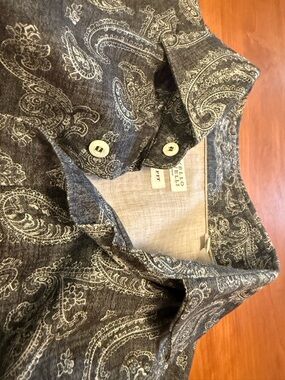 Brunello Cucinelli Grey Paisley Trim Button-Up